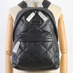 Brand New With Tags!! Marc Jacobs Quilted Moto Leather Backpack Retail: $275 Versatile, Utilitarian Faux Leather Backpack Finished With A Diamond Quilted Pattern. Zip-Around Closure Silvertone Hardware One Outside Front Zip Pocket One Inside Zip Pocket Logo Plaque Textile Lining Polyurethane/Polyester Imported This Item Is In The Original Packaging, And Has The Original Tags Attached Size: Top Handle, 2" Drop Adjustable Backpack Straps, 6" To 13" Drop 11"W X 15"H X 4.5"D Quilted Leather Backpack For Everyday Use, Black Quilted Standard Backpack, Marc Jacob Backpack, Pop Bag, Marc Jacobs Purse, Grey Backpacks, Faux Leather Backpack, Quilted Backpack, Quilted Pattern