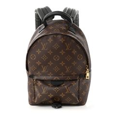 This is the authentic LOUIS VUITTON Monogram Palm Springs Backpack PM. This backpack is crafted of monogram coated canvas with black calfskin leather trim. It features an exterior zipper pocket, a leather handle, adjustable padded leather shoulder straps, and gold hardware. The top zipper opens to a black fabric interior with a pocket. Louis Vuitton Monogram Bag, Louis Vuitton Backpack, Louis Vuitton Empreinte, Monogram Bag, Louis Vuitton Damier Ebene, Louis Vuitton Shoulder Bag, Future Life, Black Backpack, Palm Springs