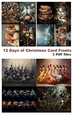 twelve days of christmas card fronts