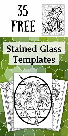 an image of stained glass templates with the text 25 free stained glass templates