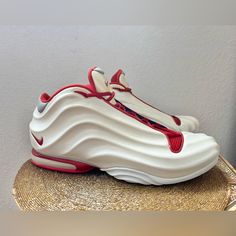 2001 Men's Vintage Nike Air Signature Player ~White/Red Sneakers Shoes Size16 In Excellent Condition Used. No Box Vintage Nike Shoes, Nike Basketball Shoes, Red Sneakers, Nike Basketball, Sneakers Shoes, Vintage Nike, White Nikes, Basketball Shoes, Vintage Men