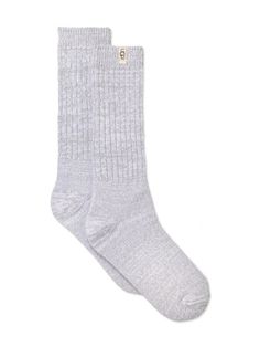 Rib Knit Slouchy Crew SocksDetails: Crew length socks Great for wearing with boots Soft rib knit material UGG style# 1014832 Casual Cable Knit Knee-high Socks, Casual Knitted Solid Color Socks, Casual Knee-high Knitted Socks, Casual Solid Knitted Socks, Casual Gray Knitted Socks, Ribbed Socks For Stocking Stuffers In Winter, Ribbed Socks For Winter Stocking Stuffers, Casual Mid-calf Ribbed Socks, Casual Soft Knit Socks For Stocking Stuffers