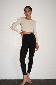 LNA Arya Cropped Long Sleeve Top in Bone Mens Bottoms, Clothing Website, Fitted Long Sleeve, Cropped Long Sleeve, Clothing Websites, Long Sleeve Crop, Long Sleeve Crop Top, Crew Neckline, Crop Top