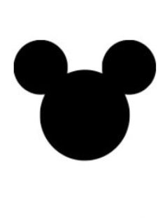 the mickey mouse head is black and white