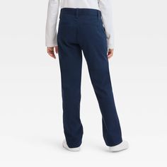 Your kid will love gearing up for school in comfort and classic style in these Straight-Fit Pants from Cat & Jack™. These mid-rise pants are crafted from a soft fabric blend with added stretch for comfy wear. Designed in a solid hue, they feature a waistband with a fly snap and zipper closure, and multiple front and back pockets give them space for stashing small items. Cat & Jack™: Classics with an imagination of their own. Guaranteed for one year with receipt.* Stretch Bottoms For School In Fall, Cotton School Uniform Bottoms, Cotton Bottoms For School, Full-length Cotton Bottoms For School, Full Length Cotton Bottoms For School, Cotton Full Length Bottoms For School, Cotton School Uniform Bottoms For Fall, Cotton Straight Leg School Bottoms, Stretch Cotton Bottoms For School