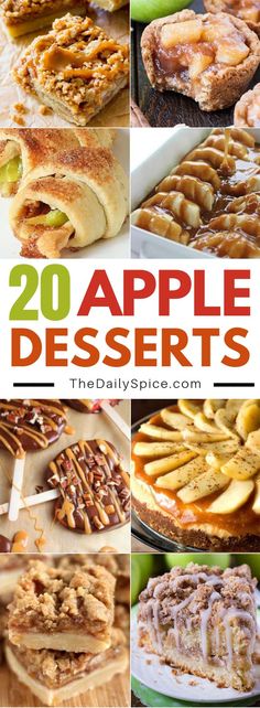 apple desserts with apples and cinnamon in the middle, on top of each other