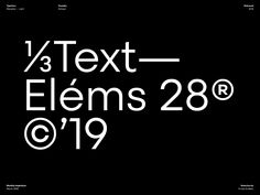 a black and white poster with the words text elems 28