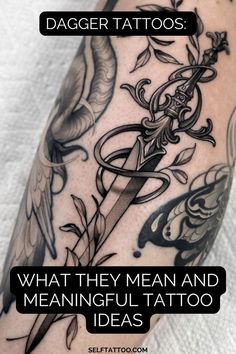 a tattoo with the words dagger tattoos and what they mean and meaning