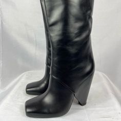 This Item Is New With Box . Box Has Some Damages . Can Be Provided Through Special Request Luxury Square Toe Platform Boots, Black Snip Toe Heeled Boots For Formal Occasions, Black Calf Leather Platform Boots With Square Toe, Black Calf Leather Square Toe Platform Boots, Black Square Toe Platform Boots In Calf Leather, Black Square Toe Calf Leather Platform Boots, Black Square Toe Platform Boots For Formal Occasions, Luxury Leather Platform Boots For Formal Occasions, Modern Closed Toe Boots For Office