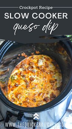 slow cooker quesadilla in the crockpot with text overlay