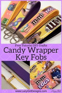 candy wrapper key fobs with free printable instructions