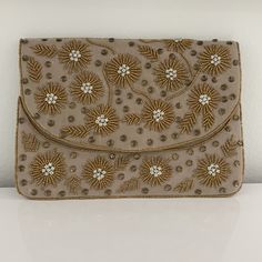 Gorgeous Vintage Retro Rhinestone/Beaded Clutch By La Regale. Natural. Never Used! Great Quality And Condition! Bundle And Save Chic Beige Embellished Clutch, Embellished Beige Bags For Events, Beige Embellished Bags For Events, Beaded Beige Clutch For Parties, Festive Embellished Beige Clutch, Formal Embellished Beige Clutch, Formal Beige Embellished Clutch, Beaded Beige Clutch For Events, Beige Beaded Clutch For Events