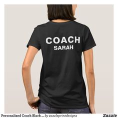 Personalized Coach Black Bold Text T-Shirt Text T Shirt, Bold Text, Shirt Template, Football Outfits, Womens Basic, Personal Training, Casual Wardrobe, Pink Black, Fashion Clothes Women