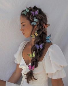 Butterfly Hairstyle, Festival Make Up, Fairy Hair, Trendy Hairstyle, Crazy Hair Days, Crazy Hair, Aesthetic Hair, Hairstyle Ideas, Hair Day