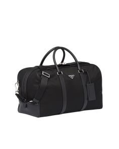 Duffle Bag Men, Leather Duffle Bag Men, Pants Outfit Men, Bag Prada, Prada Logo, Leather Duffle Bag, Leather Duffle, Fancy Bags