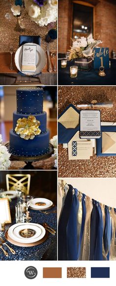 blue and gold wedding color scheme