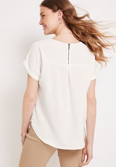 A Zipper In Back Gives This Everyday Blouse A Fashion Edge. Pants? Jeans? Leggings? Bring It..mar-Pdp-Section .mar-Product-Description {Color: #000;}.mar-Pdp-Section .mar-Product-Description Ul .mar-Pdp-Section .mar-Product-Description Ul>Li {Margin-Left: 10Px;padding-Left: 10Px;}.mar-Pdp-Section .mar-Product-Description .mar-Product-Description-Content Ul Li{List-Style-Type: Disc;margin: 0 0 5Px;padding-Left: 5Px;}.mar-Pdp-Section .mar-Product-Description P {Color: #000;padding: 5Px 0;}@media O Chic Workwear Tops With Zipper Closure, Chic Tops With Zipper Closure For Work, Stretch Tops With Zipper Closure For Workwear, Casual Workwear Tops With Zipper Closure, Casual Tops With Zipper Closure For Work, Jeans Leggings, Blouse White, List Style, Bring It