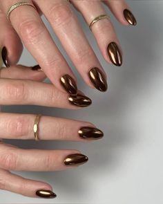 Fall nail inspo. Fall nails. Moscow Mule nails. Trending nails Nail Inspo Fall, Fall Nail Inspo, Copper Nails, Nails Trending, Trending Nails, Hello Nails, Casual Nails, Get Nails, Neutral Nails