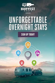 an advertisement with the words, unforgettable overnight stays sign up today on it