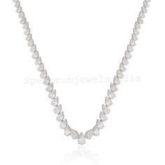 Natural SI/H Pear Diamond Wedding Necklace 14k White Solid Gold 11.80 Ct. Diamond Wedding Necklace, 14k White Gold Diamond Necklace, Diamond Necklace Wedding, White Gold Diamond Necklace, Necklace Diamond, Gold Diamond Necklace, Tennis Necklace, White Solid, Pear Diamond