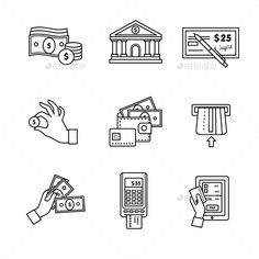 money and finance line icons - business conceptual