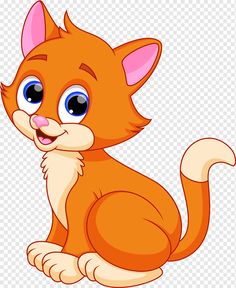 an orange cat sitting on the ground with its paws crossed and eyes wide open, smiling