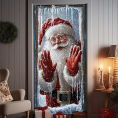 Theme:Christmas; Style:Santa Claus; Material:Polyester; Listing Date:10/14/2024 Xmas Backdrop, Front Door Farmhouse, Decoration Backdrop, Curtain Decoration, Door Farmhouse, Outdoor Doors, Door Covers, Santa Wreath, Cheap Christmas