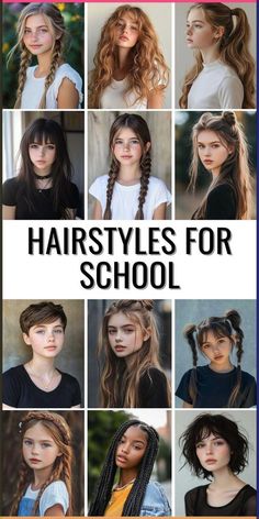 Teen Hairstyles Girls Easy, Pre Teen Hairstyles, Hair Styles For Square Faces, Ancient Greek Hairstyles, Styles For Thick Hair, Greek Hairstyles, Simple Updos, Quick Hairstyles For School