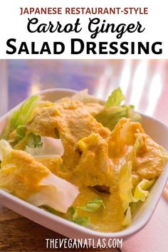 Easy Ginger Dressing, Ginger Dressing Japanese, Japanese Ginger Salad Dressing, Japanese Salad Dressing, Ginger Salad Dressing, Carrot Ginger Dressing, Ginger Salad, Japanese Salad, Ginger Salad Dressings