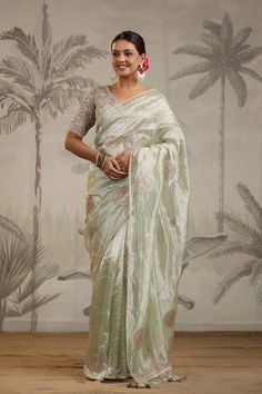 91Z201-RO Pista Green Tissue Silk Saree with Embroidered Blouse Chanderi Saree With Unstitched Blouse In Pista Green, Pista Green Chanderi Saree With Unstitched Blouse, Pista Green Banarasi Silk Saree With Resham Embroidery, Green Semi-stitched Tissue Silk Saree, Unstitched Tussar Silk Blouse Piece In Pista Green, Pista Green Tussar Silk Saree With Resham Embroidery, Festive Pista Green Tussar Silk Saree, Pista Green Tissue Silk Saree With Pallu, Pista Green Tissue Silk Saree With Cutdana