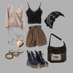 Witch Outfit Modern Aesthetic, Earth Witch Aesthetic Outfit, Witch Outfit Modern, Witchcore Aesthetic Outfits, 90s Whimsigoth, Cottagecore Outfits, Mode Inspo