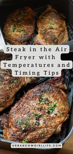 steak in the air fryer with temperature and trimming tips