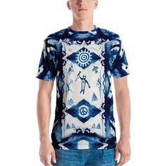 Native American tribal and spiritual t-shirt by Sushila Oliphant for Apparel for the Spirit Higher Consciousness, Peace Sign, Inner Peace, Native American, Stretch Fabric, Fitness Models, Crew Neck, Mens Graphic Tshirt, Mens Tshirts