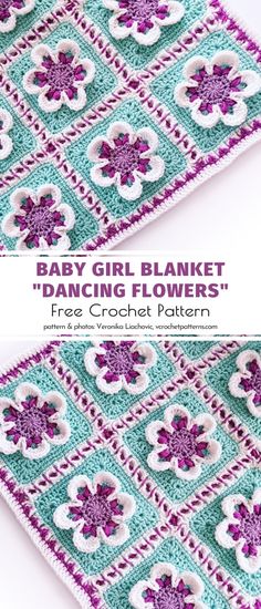 Garden Crochet, Dancing Flowers, Afghan Squares, Blankets Crochet, Annie's Crochet, Afghans Crochet, Simply Crochet, Fiber Crafts, Baby Girl Blanket