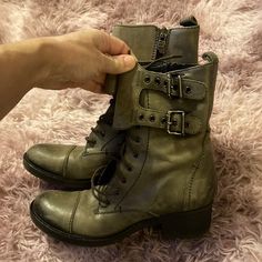 Alberto Fermani Motorcycle Boots Excellent Pre-Owned Condition Soft Leather Lining Made In Italy Size 35 Which Seems To Convert To A Size 5. Kind Of An Olive/Brown Color. Boot Brands, Motorcycle Boots, Moto Boots, Brown Color, Soft Leather, In Italy, Italy, Women Shoes, Brand New