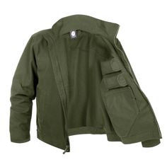 Rothco's Lightweight Concealed Carry Jacket has 2 inner pockets for concealed carry, one on each side, as well as 2 inner pockets on each side. The mirroring pockets on both the left and right, give the jacket a unique ambidextrous feature. This tactical jacket is made from a lightweight cotton/polyester blend and features 2 zippered front pockets & adjustable button wrist closures. Color: Olive Drab Sizes: Small-3XL Features: Tactical Jacket Features A Concealed Carry Pocket On Each Side For Am Military Style Hunting Outerwear With Multiple Pockets, Military Outerwear With Side Pockets For Outdoor Work, Tactical Outerwear With Functional Pockets For Outdoor Activities, Tactical Khaki Outerwear With Cargo Pockets, Tactical Outerwear With Pockets For Outdoor Work, Functional Hunting Outerwear With Pockets, Tactical Outerwear With Side Pockets For Outdoor Activities, Cotton Outerwear With Cargo Pockets For Outdoor Work, Outdoor Tactical Utility Jacket With Multiple Pockets