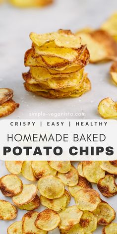 crispy easy healthy homemade baked potato chips