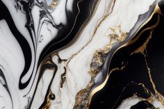 black and white marble with gold accents