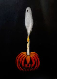 Canvas Spooky Painting Ideas, Halloween Painting Inspiration, Abstract Halloween Art, Halloween Painting Step By Step, Halloweentown Painting, Spooky Things To Paint, How To Paint Ghosts, Step By Step Painting Halloween