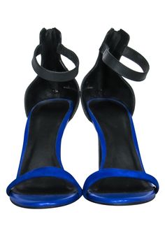 Get ready to be showered with compliments when wearing these vibrant open toe heels from Joie! The show stopping cobalt color will catch the eyes of every person that you strut past. They can be styled with a matching dress for a fancy dinner date with your special person. Size 6.5 (EU 37.5) Dust bag included Minimal wear on bottom sole Exposed silver-toned zipper at heel Heel height 4" Fancy Dinner Date, French Girl Chic, Open Toe Heels, Fancy Dinner, Buy Shoes Online, Dinner Date, French Girl, Matching Dresses, Special Person