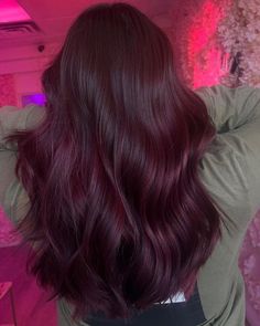 Rasberry Brown Hair Colors, Wine Red And Purple Hair, Fun New Hair Ideas, Wine Hair Colour For Indian Skin, Wine Red Hair Balayage, Age Beautiful Hair Color Chart, Dark Pink Hair Aesthetic, Ruby Wine Hair Color, Red Plum Hair