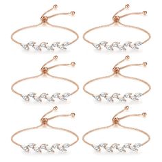 PRICES MAY VARY. 【High-quality Material】Bridesmaid Leaf bracelet with cubic zirconia,Endless Shine. Made of copper, no fading, no distortion, reliable and full of charm, serviceable and skin friendly, featuring fine workmanship, has a smooth surface and clear texture, which will bring you a comfortable wearing experience. 【Adjustable Size】An adjustable sliding closure to fit any wrist size,Maximum adjustable size 8.5 Inches,Easy to slide on and slide off. Our bridesmaid bracelet is the perfect e Wedding Bridesmaid Proposal, Bridesmaid Socks, Gold Bridesmaid Jewelry, Bridesmaid Tumbler, Tie A Knot, Bridesmaids Gift Sets, Bracelet Wedding, Leaf Bracelet, Bridesmaid Proposal Gifts