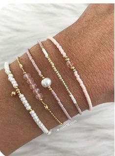 Money Jewelry, Pink Beaded Bracelets, Surf Jewelry, Elastic Bracelets, Abs Women