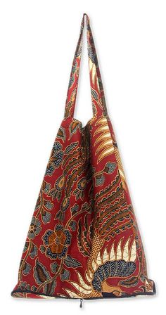 Cotton batik foldable tote bag, 'Surakarta Legacy' by NOVICA Batik Bag, Diy Tote Bag Design, Foldable Tote Bag, Moodboard Pngs, Diy Tote, Ethnic Bag, Denim Handbags, Bag Outfit, Hippie Bags