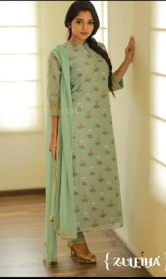 Zuleiha Designs, Salwar Models, Salwar Collection, Chudidhar Designs, Chanderi Suit, Anarkali Frock, Silk Kurti Designs, Indian Kurti Designs, Kurta Cotton