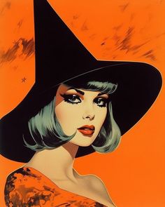 an image of a woman wearing a witches hat