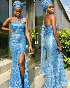 One Shoulder Asoebi Lace Styles, Asoebi Dress, Ankara Outfits