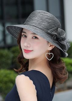 Modern Dark Grey Floral Silk Blended Bucket HatMade of fine Floral Silk Blended.Hat Circumference: 60cm/23.4". Matches easily with daily hairstyle, dresses & Shirts Elegant Gray Summer Hat, Adjustable Cloche Fascinator, Daily Hairstyles, Grey Floral, Hat Making, Blending, Dark Grey, Bucket Hat, Silk