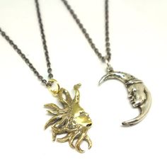 Sun Kissing Moon Necklace is handmade with its own uniqueness. It can be bought as a gift for any occasion like birthday gift, wedding gift, travel gift, souvenir and etc. If you buy 2 necklaces, please provide the chain length in order detail. The chain will be oxidized to match the pendants. If