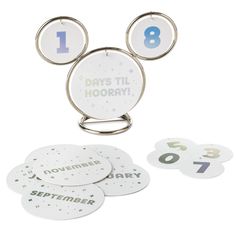 mickey mouse keyring with numbers and date for the first time on it's ears